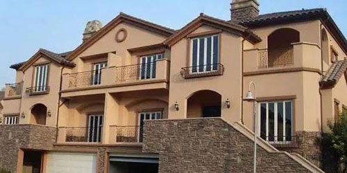 在農(nóng)村小別墅用真石漆裝修外墻，效果圖美絕了